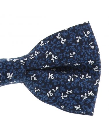 Noeud Papillon Fleuri Bohème Chic Bleu Foncé