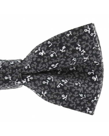 Noeud Papillon Fleuri Bohème Chic Gris Foncé