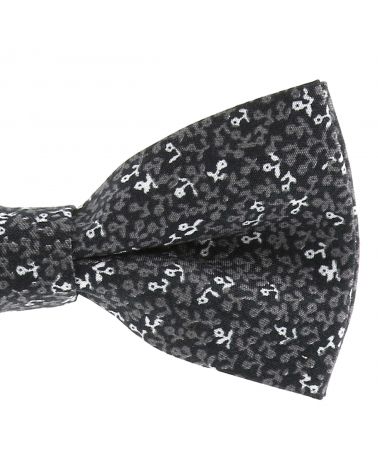 Noeud Papillon Fleuri Bohème Chic Gris Foncé