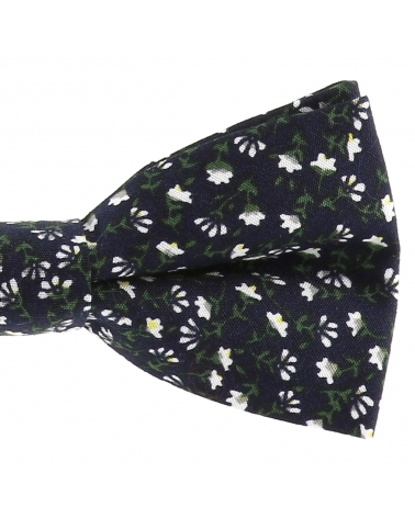 Noeud Papillon Fleuri Bohème Chic Bleu Navy