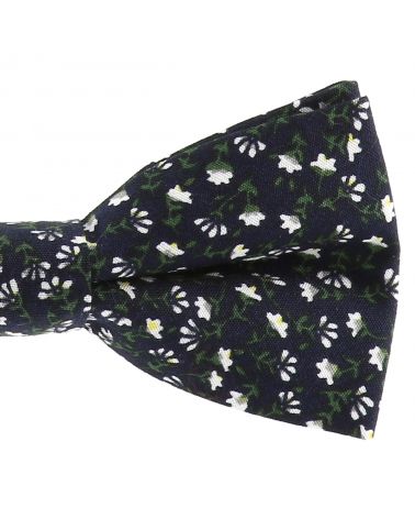 Noeud Papillon Fleuri Bohème Chic Bleu Navy