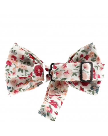 Noeud Papillon Homme Champêtre Liberty Rose et Blanc