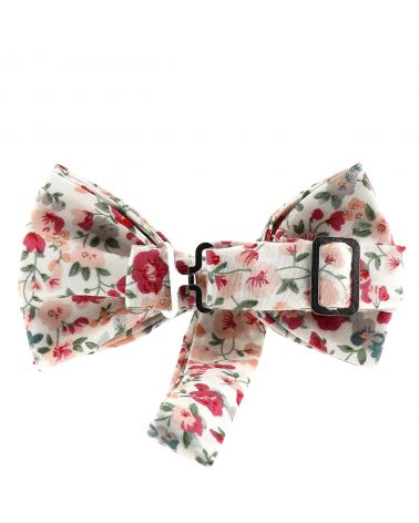 Noeud Papillon Homme Champêtre Liberty Rose et Blanc