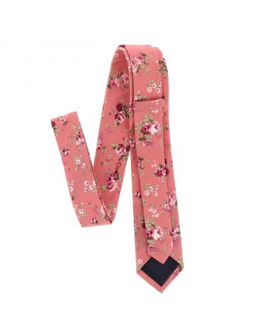 Cravate Fleurie Vieux rose