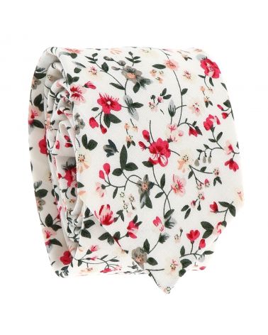 Cravate Liberty Blanche et Rose