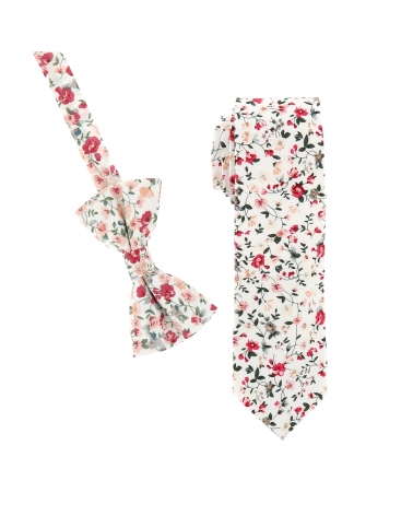 Cravate Liberty Blanche et Rose