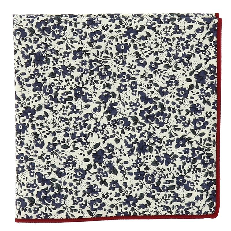 Pochette Costume Liberty Blanche et Bleu marine