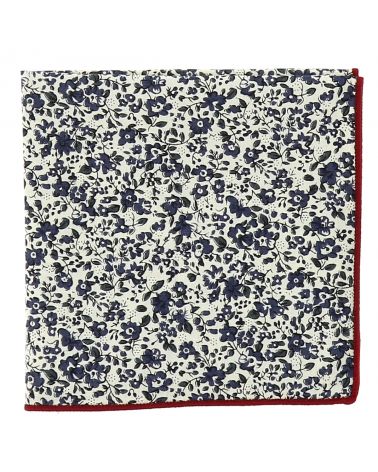 Pochette Costume Liberty Blanche et Bleu marine