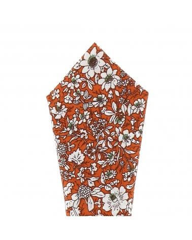 Pochette Costume Liberty Orange et Blanche