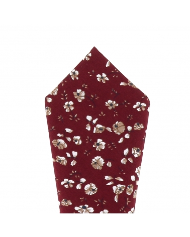 Pochette Costume Fleurie Lie de vin