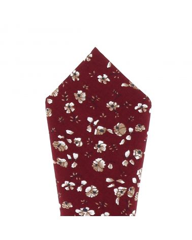 Pochette Costume Fleurie Lie de vin