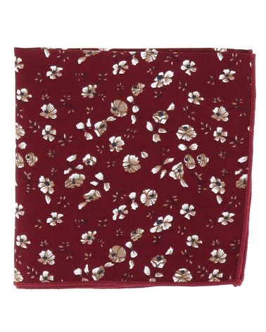 Pochette Costume Fleurie Lie de vin