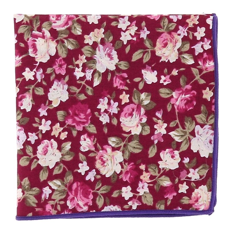 Pochette Costume Fleurs Fushia