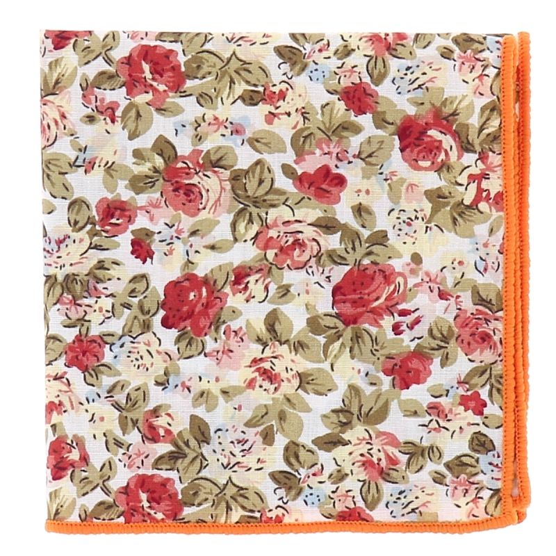 Pochette Costume Fleurs Blanche et Rose