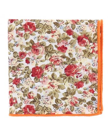 Pochette Costume Fleurs Blanche et Rose