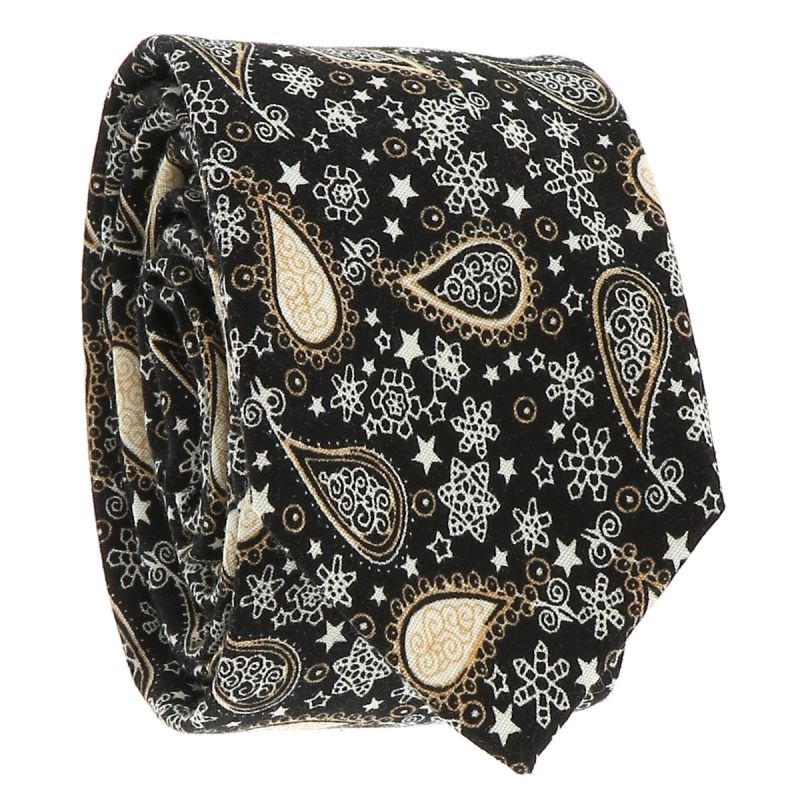 Cravate Paisley Noire