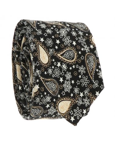 Cravate Paisley Noire