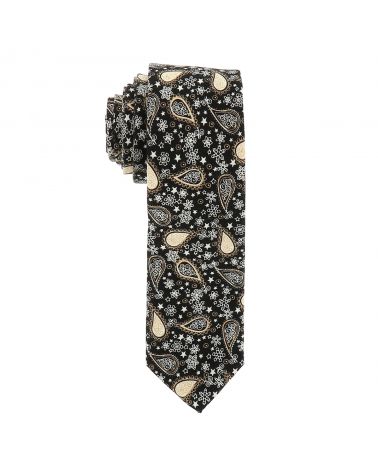 Cravate Paisley Noire