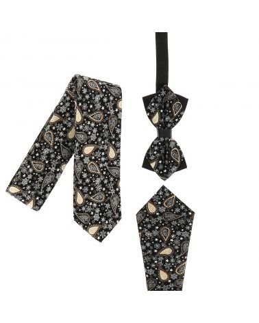 Cravate Paisley Noire