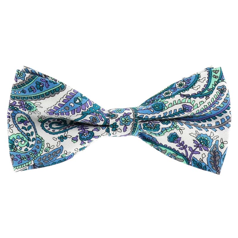 Noeud Papillon Paisley Bleu turquoise