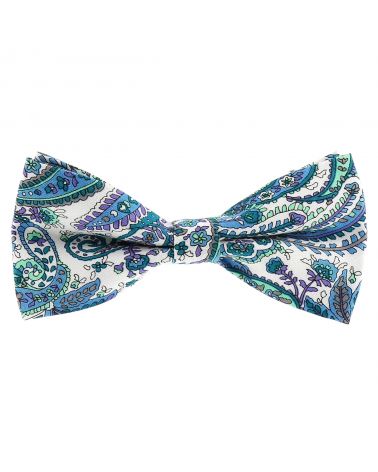 Noeud Papillon Paisley Bleu turquoise