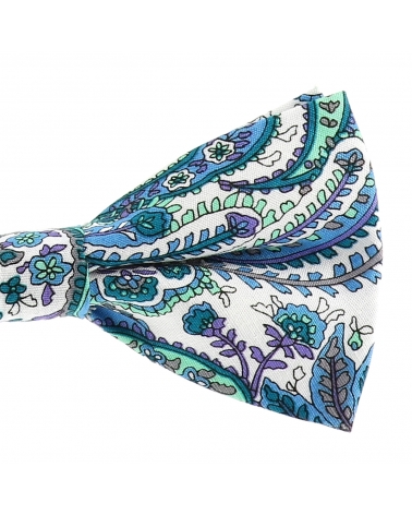 Noeud Papillon Paisley Bleu turquoise