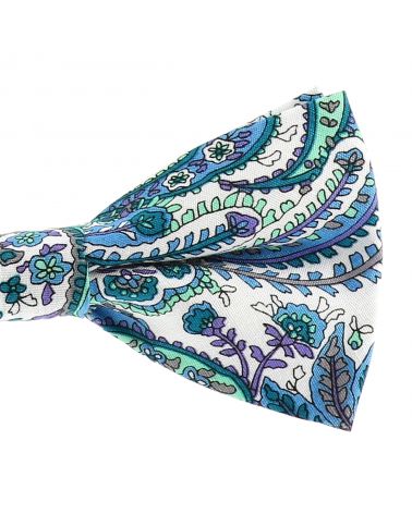 Noeud Papillon Paisley Bleu turquoise