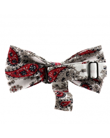 Noeud Papillon Paisley Blanc