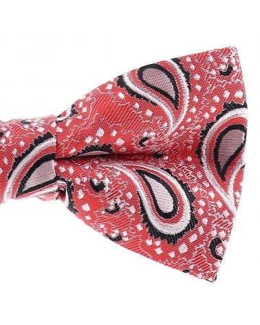 Noeud Papillon Paisley Jacquard Corail