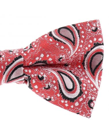 Noeud Papillon Paisley Jacquard Corail