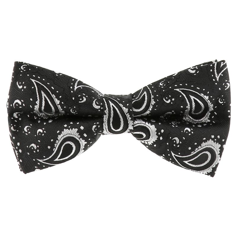 Noeud Papillon Paisley Jacquard Noir
