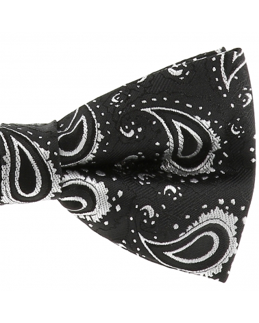 Noeud Papillon Paisley Jacquard Noir