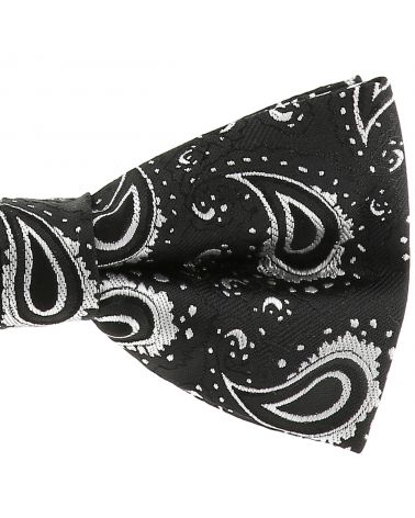 Noeud Papillon Paisley Jacquard Noir