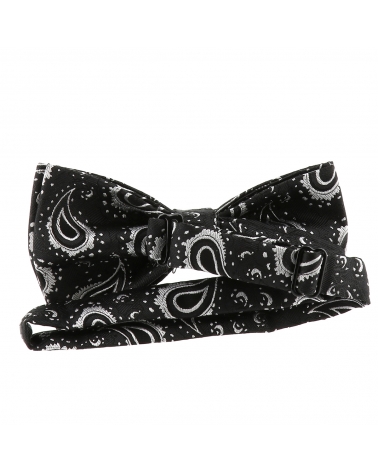 Noeud Papillon Paisley Jacquard Noir