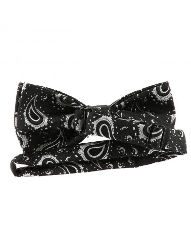 Noeud Papillon Paisley Jacquard Noir