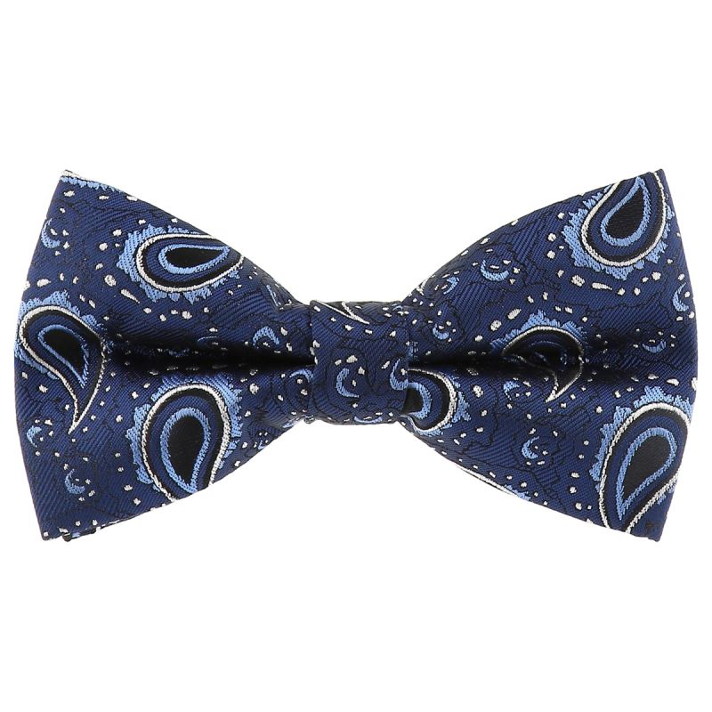 Noeud Papillon Paisley Jacquard Bleu marine