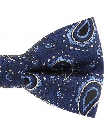 Noeud Papillon Paisley Jacquard Bleu marine