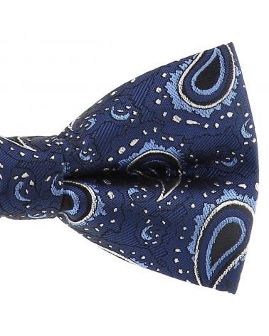 Noeud Papillon Paisley Jacquard Bleu marine