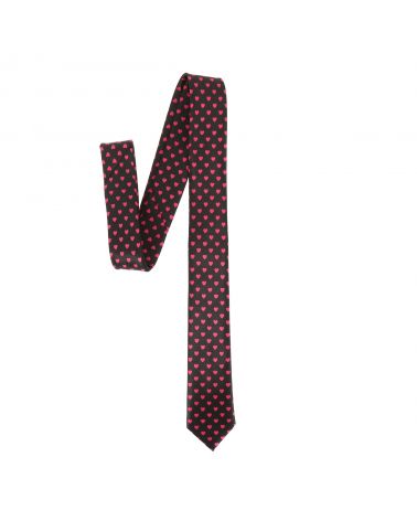 Cravate Coeurs Noire et Rose