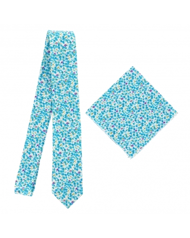 Pochette Costume Liberty Bleu turquoise