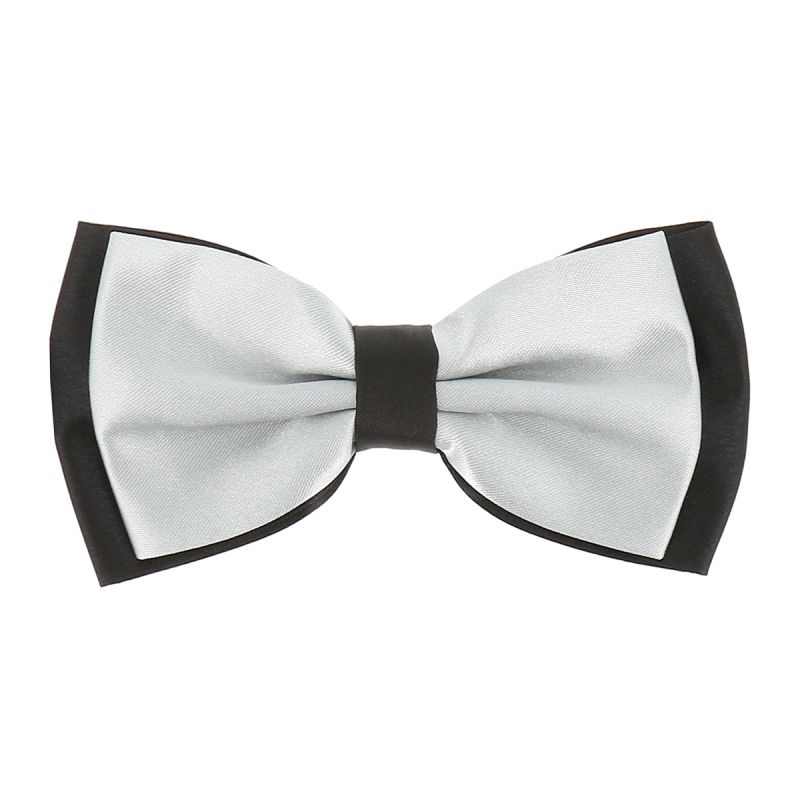 Noeud Papillon Double Gris argent