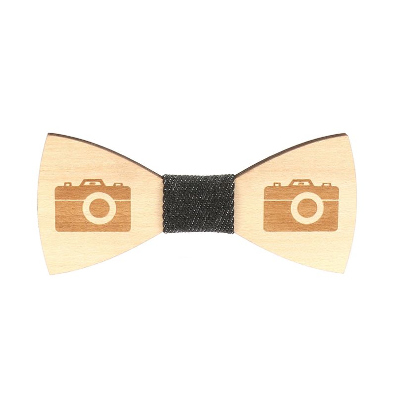 Noeud Papillon Bois Appareil Photo