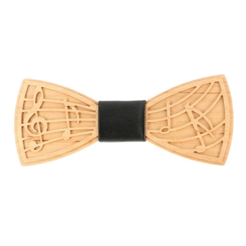 Noeud Papillon Bois Partition Musique Relief