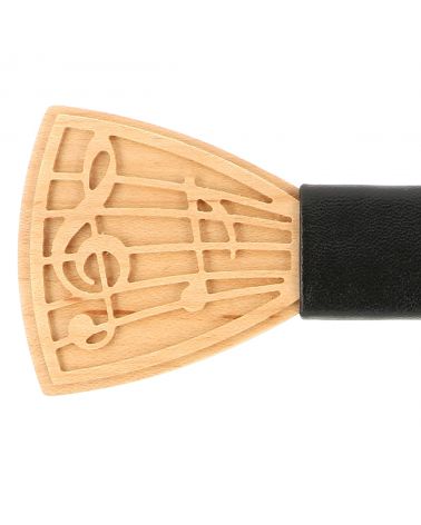 Noeud Papillon Bois Partition Musique Relief