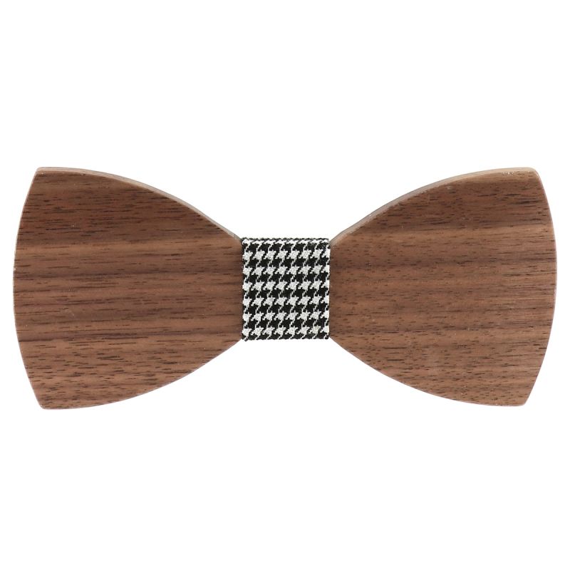 Noeud Papillon Bois et Pied de poule