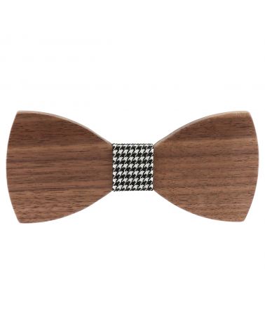 Noeud Papillon Bois et Pied de poule