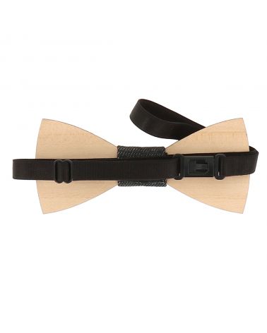 Noeud Papillon Bois Fleurs et Denim