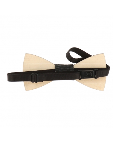 Noeud Papillon Bois Géométrique et Denim