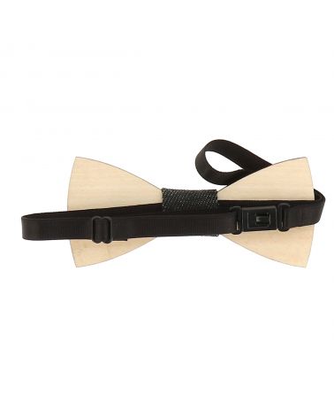 Noeud Papillon Bois Géométrique et Denim