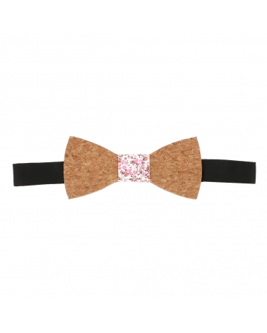 Noeud Papillon Homme en Liège Rose Poudré Look Bohème Naturel